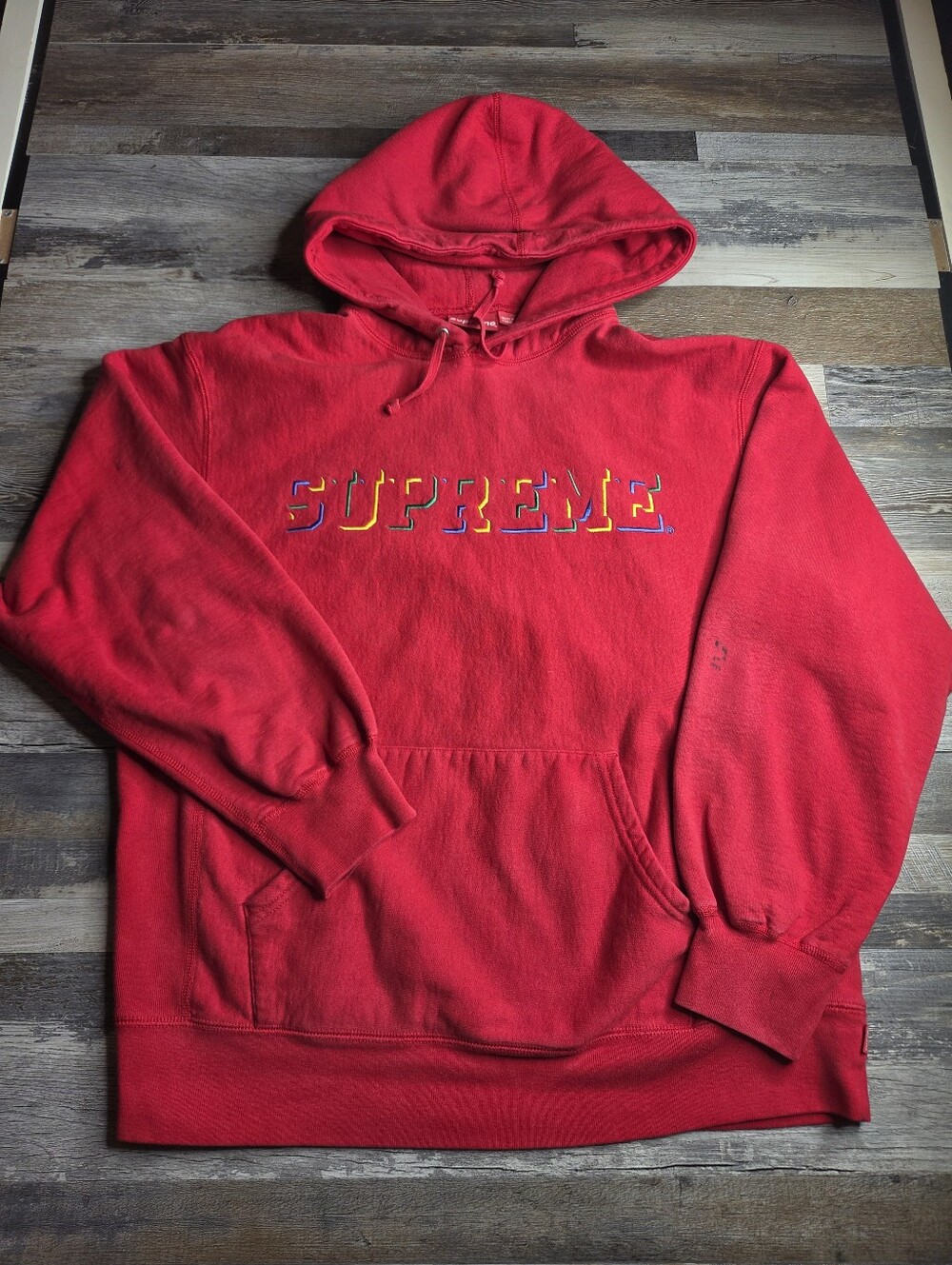Supreme Drop Shadow Hooded Sweatshirt 2020 Fall Collection Large Red